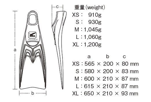【Gull】 Made in Japan 全新套腳式蛙鞋 super mew 亮橘 NO 1
