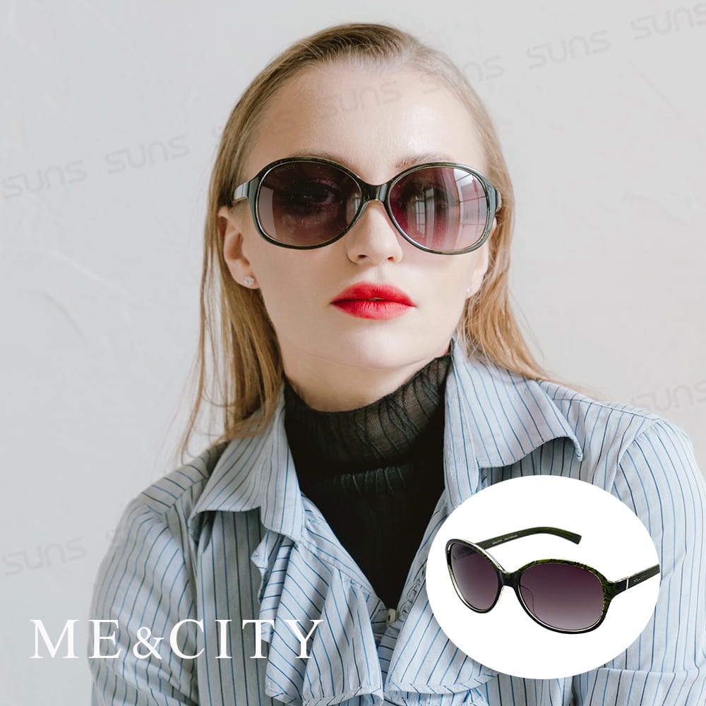 【ME&CITY】 時尚歐美透明紋路太陽眼鏡 抗UV (ME 1219 G01) 0