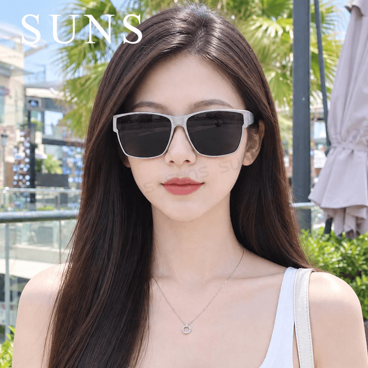 【suns】時尚方框科技銀偏光太陽眼鏡 抗UV400 (可套鏡) 2