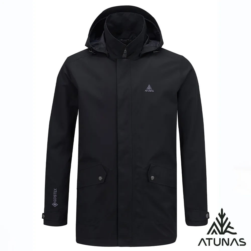 歐都納男款都會休閒GORE-TEX 2L 防水+保暖羽絨兩件式中長版外套A1GT2513M卡其、黑 1