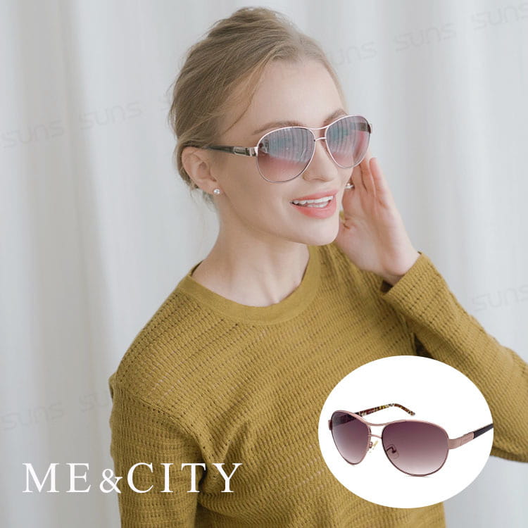 【ME&CITY】 歐式簡約雙色太陽眼鏡 抗UV (ME 110006 E621) 0