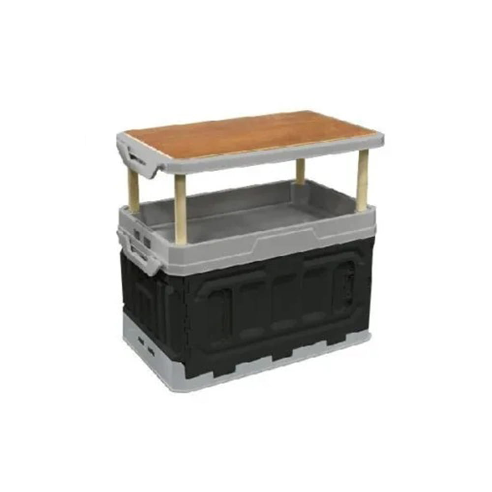 OUTDOORONE 雙層側開折疊收納箱(95L)兩種組裝模式可拆卸桌板，可置物當托盤使用 0