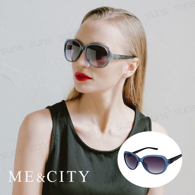 【ME&CITY】 歐美精緻M字母鑲鑽太陽眼鏡 抗UV (ME 1215 F01) 0