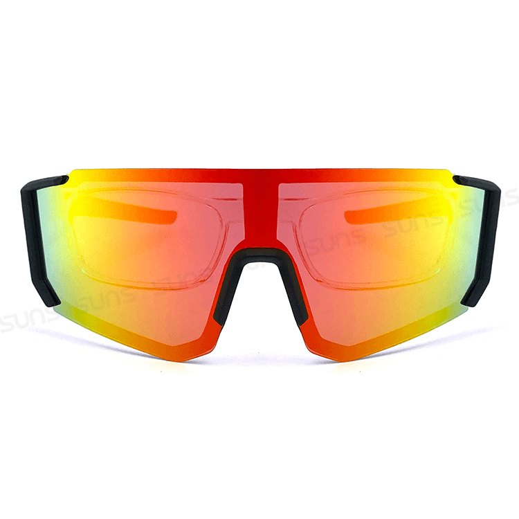 【suns】運動偏光太陽眼鏡 含內視鏡 黑框紅水銀 REVO電鍍 抗UV400 S160 10