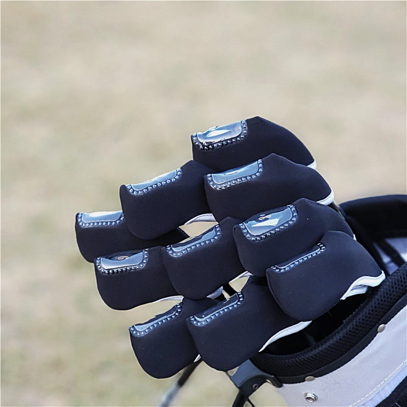 高爾夫潛水布透明視窗鐵桿套10入/組 桿頭包護套 快速辨識球桿號【GF22013】 1