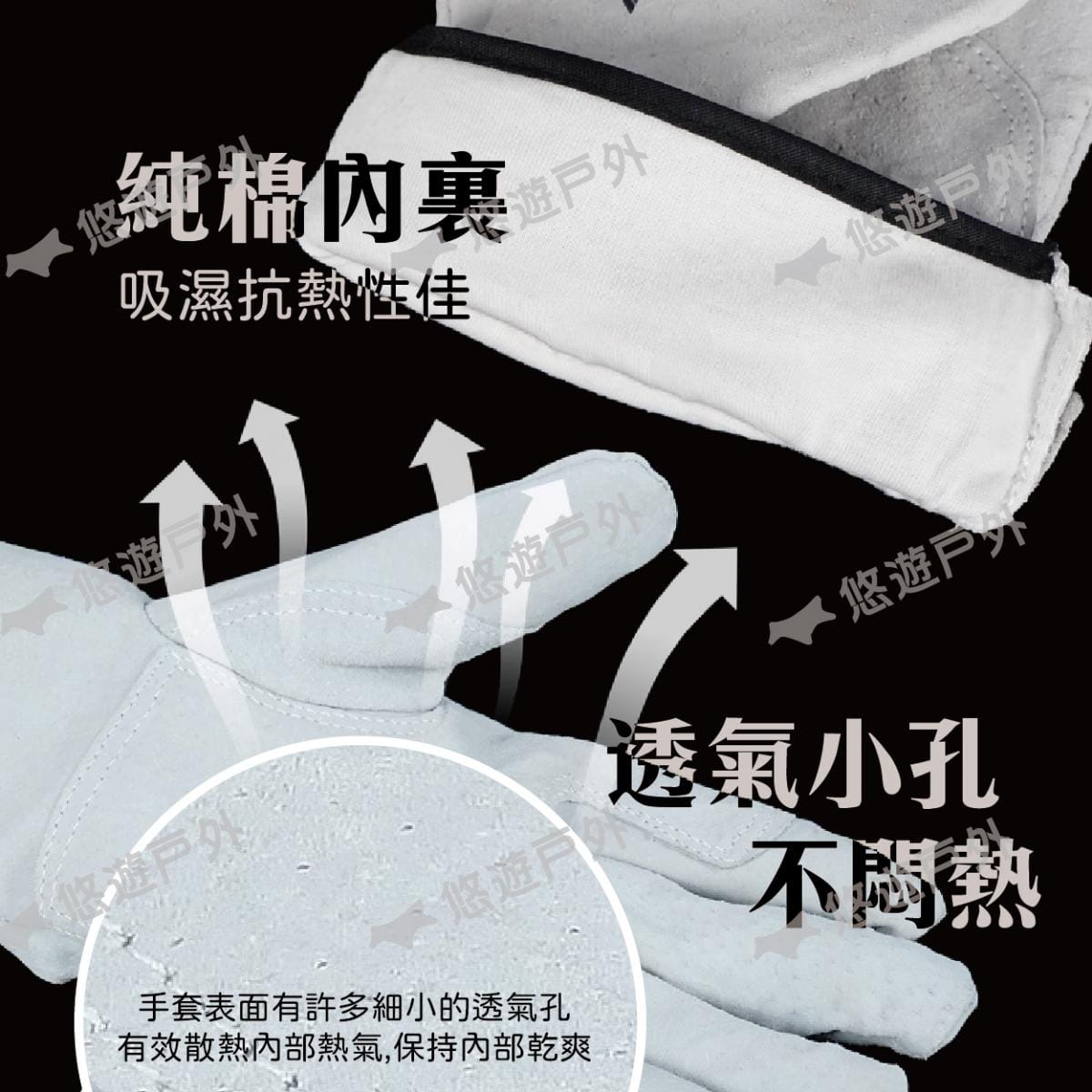 【CLS】牛皮BBQ 防燙隔熱手套 悠遊戶外 6