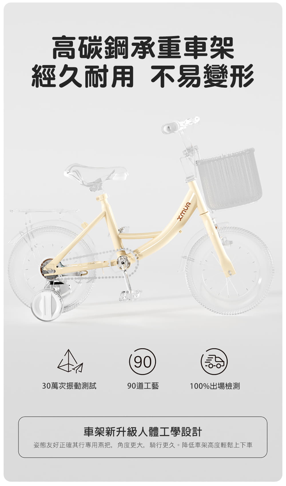 BIKEONE MINI19 LITE 14吋小時光兒童腳踏車附輔助輪.前後擋泥板後貨架兒童自行車 2