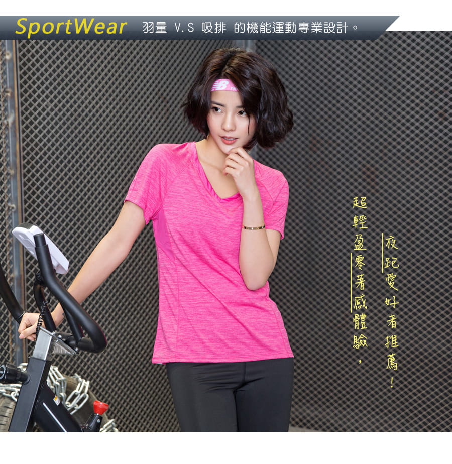 【Un-Sport 高機能】路跑寬鬆版-輕量V領速排網眼短袖(反光條/加強汗區排汗) 4