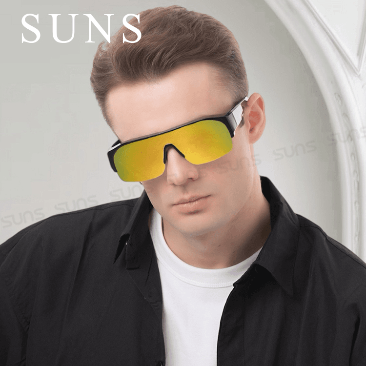 【suns】大框墨鏡 桔水銀偏光太陽眼鏡 抗UV400 (可套鏡) 2