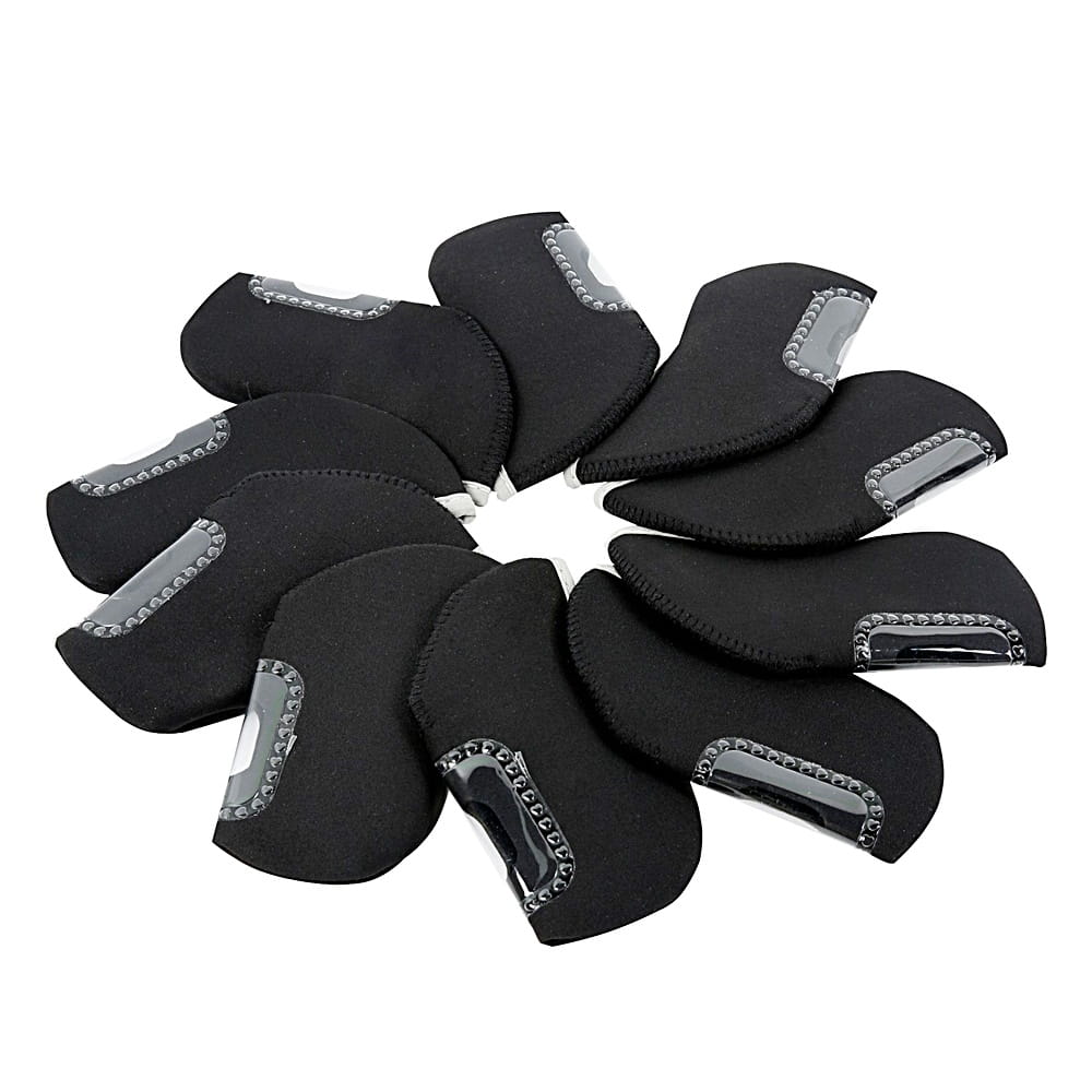 高爾夫潛水布透明視窗鐵桿套10入/組 桿頭包護套 快速辨識球桿號【GF22013】 10