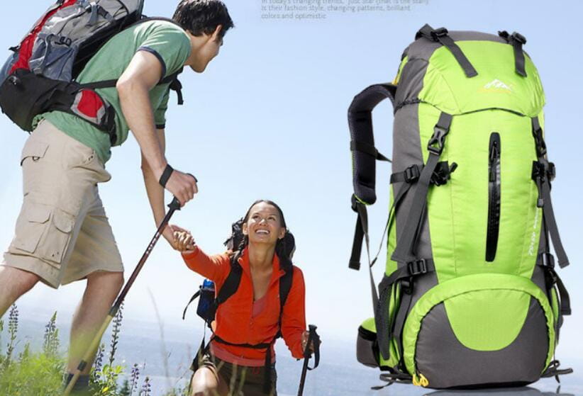 戶外專業品牌登山包徒步旅行野營包大容量防雨罩雙肩背包 9