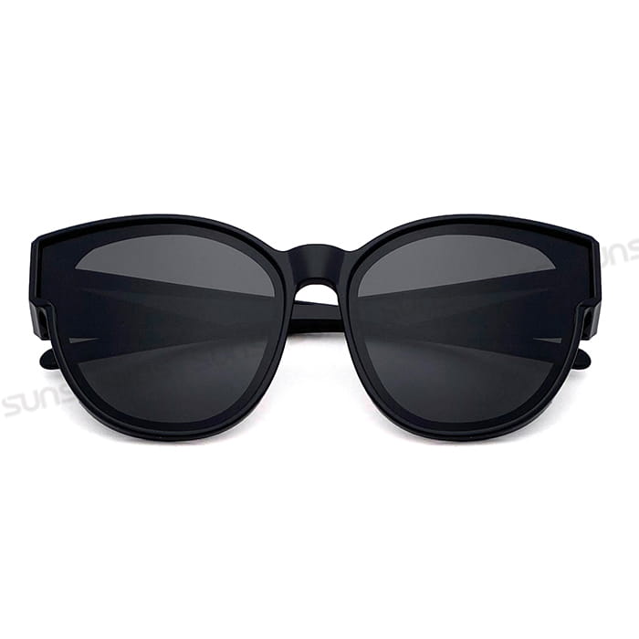 【suns】時尚圓框 經典黑偏光太陽眼鏡 抗UV400 (可套鏡) 7