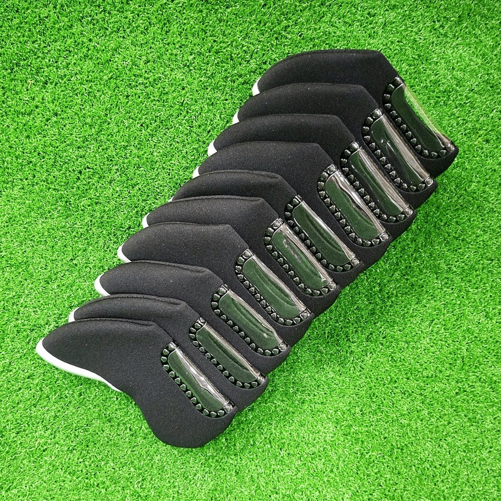 高爾夫潛水布透明視窗鐵桿套10入/組 桿頭包護套 快速辨識球桿號【GF22013】 2