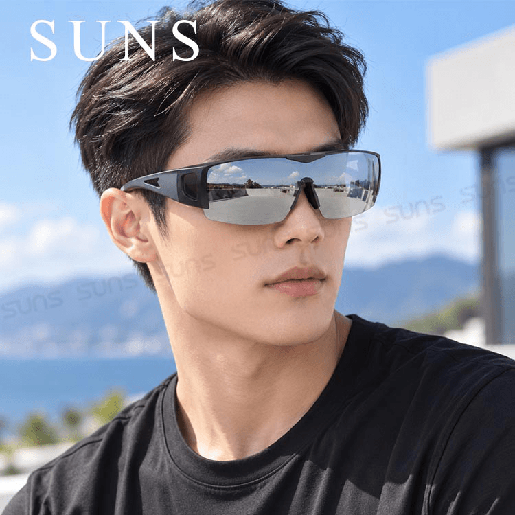【suns】休閒上翻式偏光太陽眼鏡 水銀鏡面 (可套鏡) 1