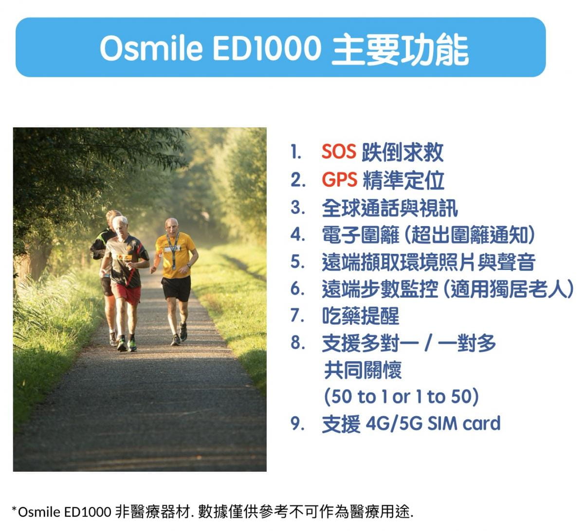 【Osmile】 ED1000 (失智老人 阿茲海默症 GPS定位掛繩手錶） 2