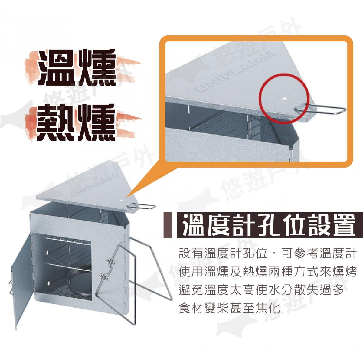 【日本UNIFLAME】三角煙燻烤箱 U665930 3