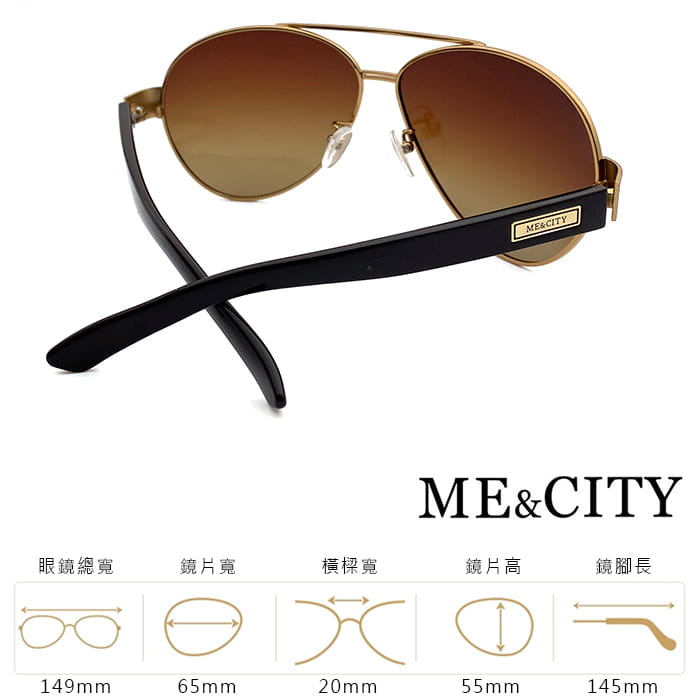 【ME&CITY】 時尚飛行員金屬偏光太陽眼鏡 抗UV(ME 1106 A03) 10