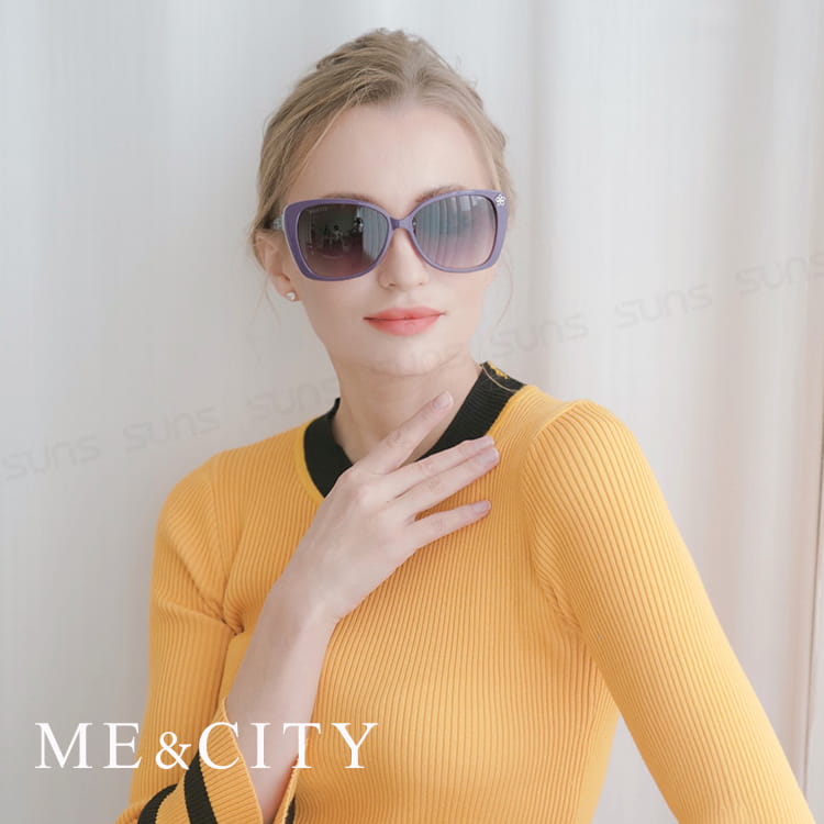 【ME&CITY】 歐美曼妙女伶鑲花太陽眼鏡 抗UV (ME 120020 H232-2) 7