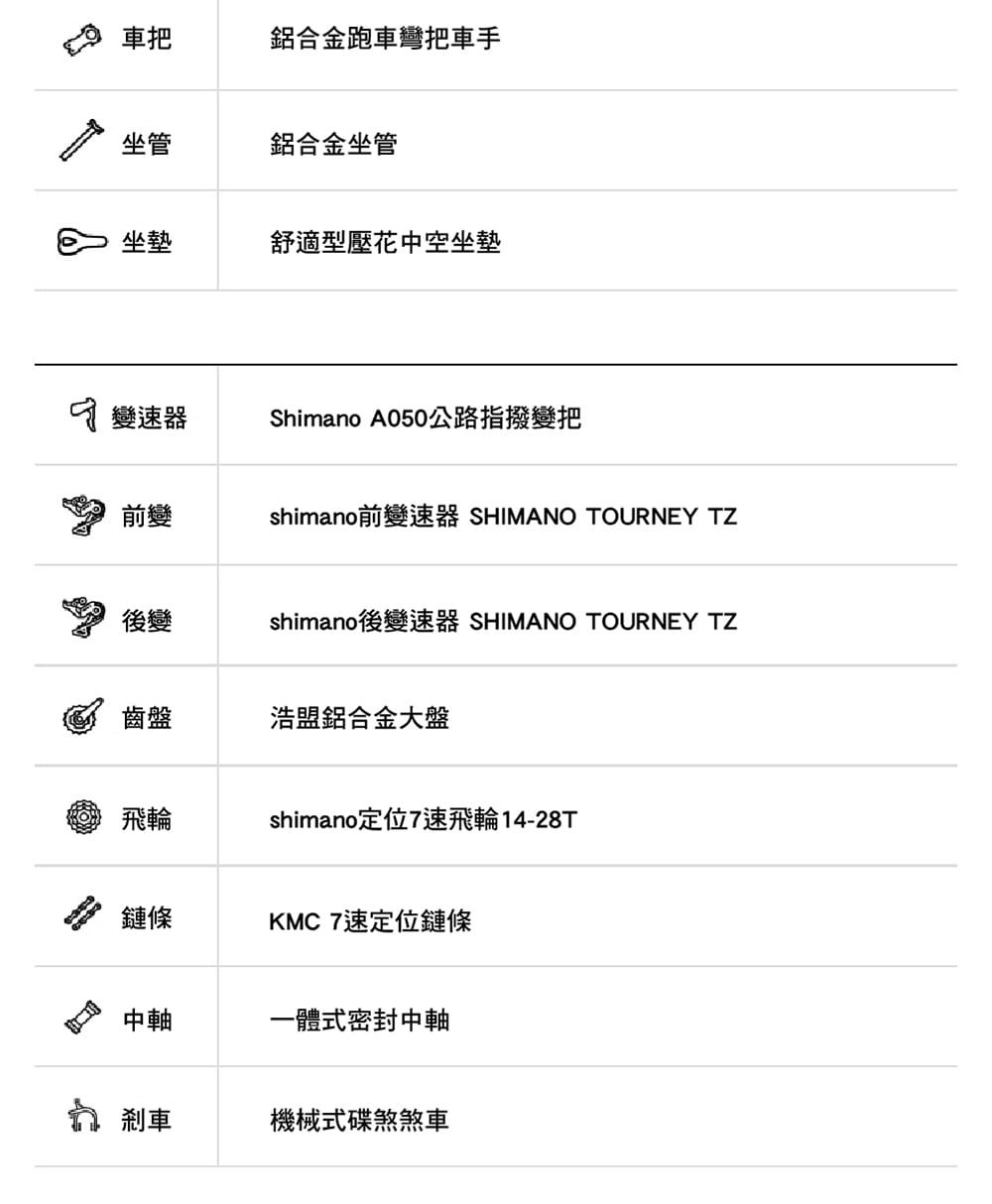 SPORTONE U27 PLUS 700C 21速SHIMANO彎把鋁合金機械碟煞變速公路車 13