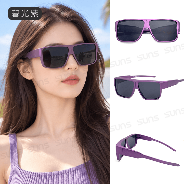 【suns】時尚特大框偏光墨鏡/套鏡 抗UV400 (可套鏡) N024 8