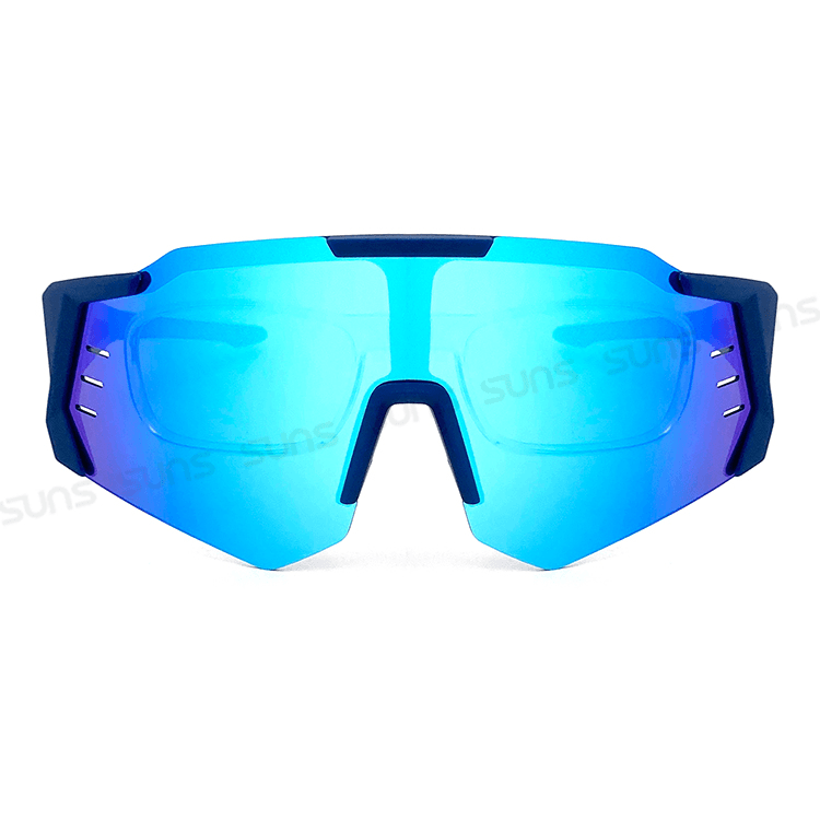 【suns】運動偏光太陽眼鏡 含內視鏡 藍框藍水銀 REVO電鍍 抗UV400 10