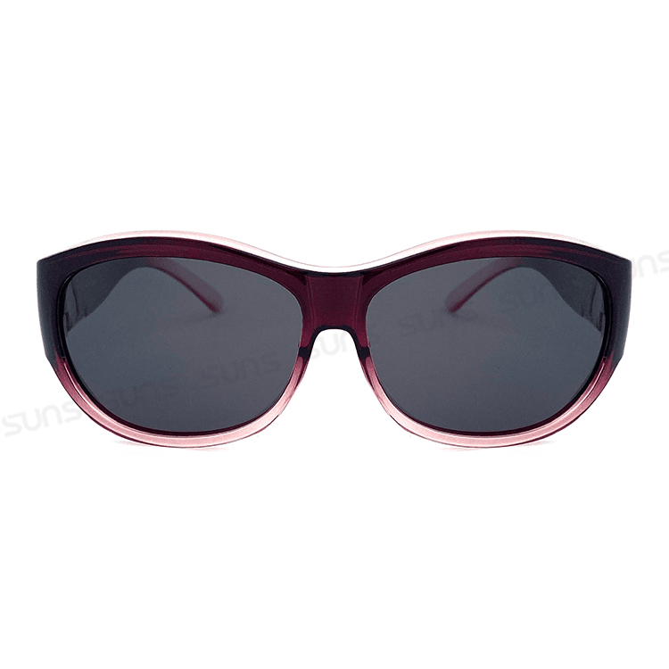 【suns】包覆式偏光墨鏡 魅影紫紅方框墨鏡 抗UV400 (可套鏡) 10