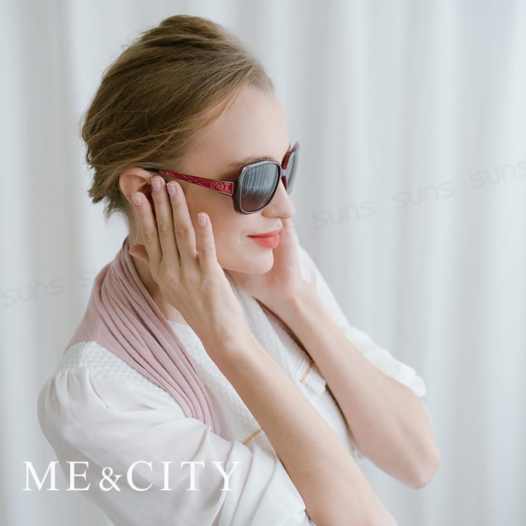 【ME&CITY】  浮雕閃耀花紋金屬太陽眼鏡 抗UV (ME 1218 J01) 5