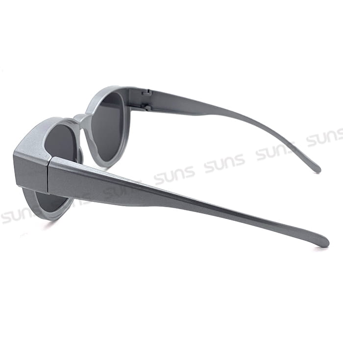 【suns】時尚圓框 科技銀偏光太陽眼鏡 抗UV400 (可套鏡) 8