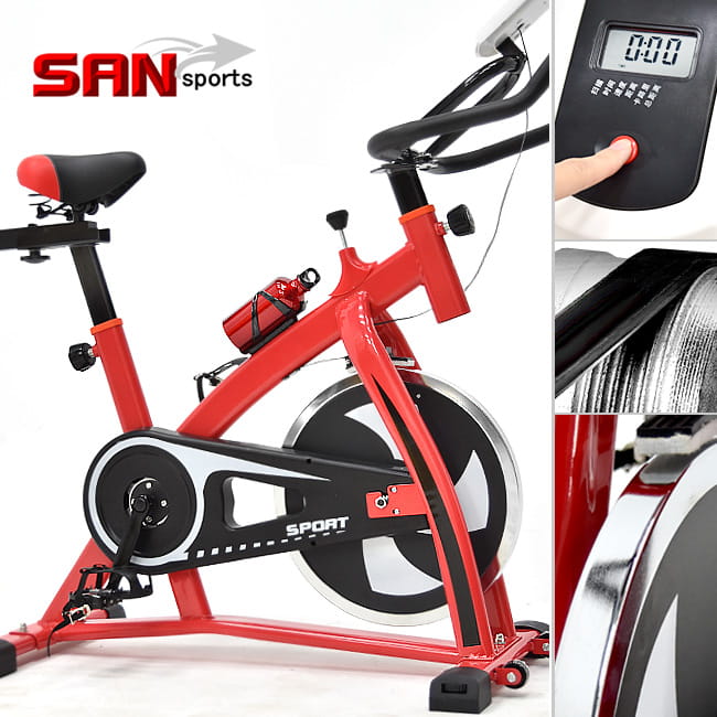 【SAN SPORTS】戰神競速飛輪健身車(皮帶傳動) 飛輪車 0