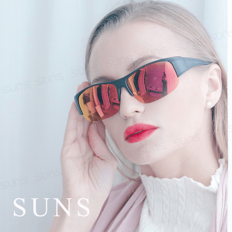 【suns】偏光太陽眼鏡 半框紅水銀 抗UV400 (可套鏡) 3