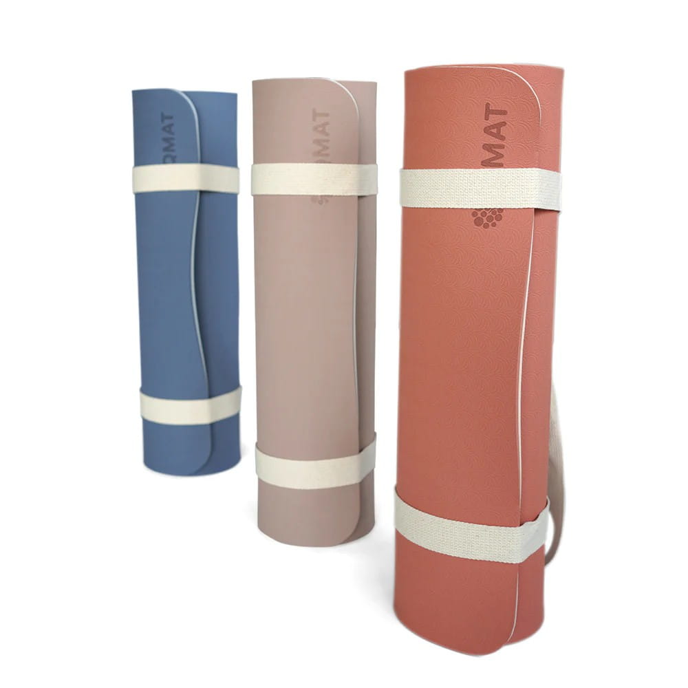 【QMAT】10MM瑜珈墊 (附2合1瑜珈繩揹帶及收納拉鍊袋) 0