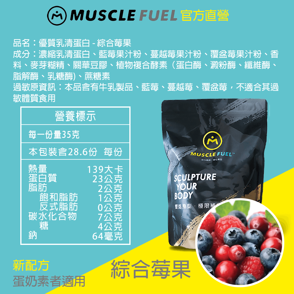 【Muscle Fuel】超進階乳清蛋白 1kg袋裝｜天然無化學味｜乳糖不耐 低GI 適用 9
