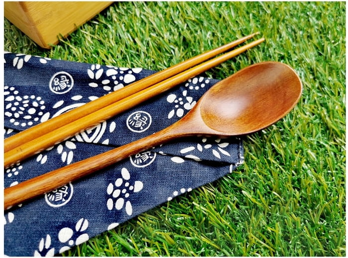 一木一匠日式便攜式筷子勺子套裝戶外旅行上班族攜帶餐具 0