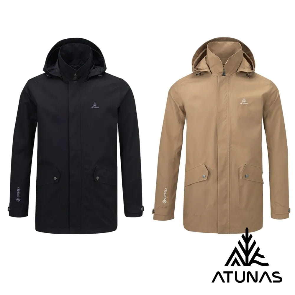 歐都納男款都會休閒GORE-TEX 2L 防水+保暖羽絨兩件式中長版外套A1GT2513M卡其、黑 0