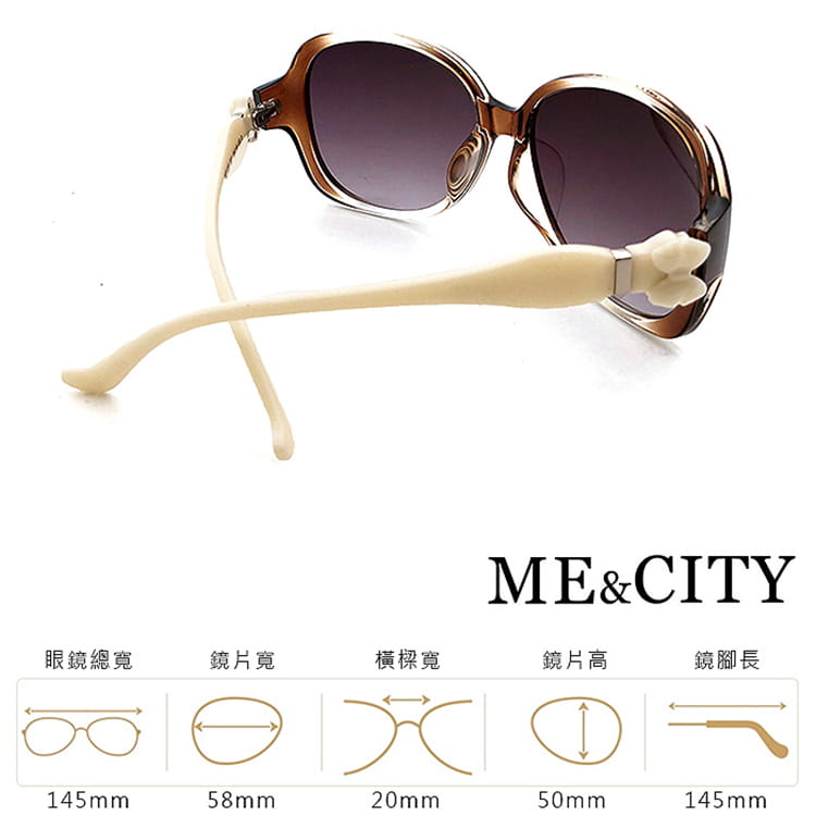 【ME&CITY】 甜美蝴蝶結造型太陽眼鏡 抗UV (ME 1225 G01) 11