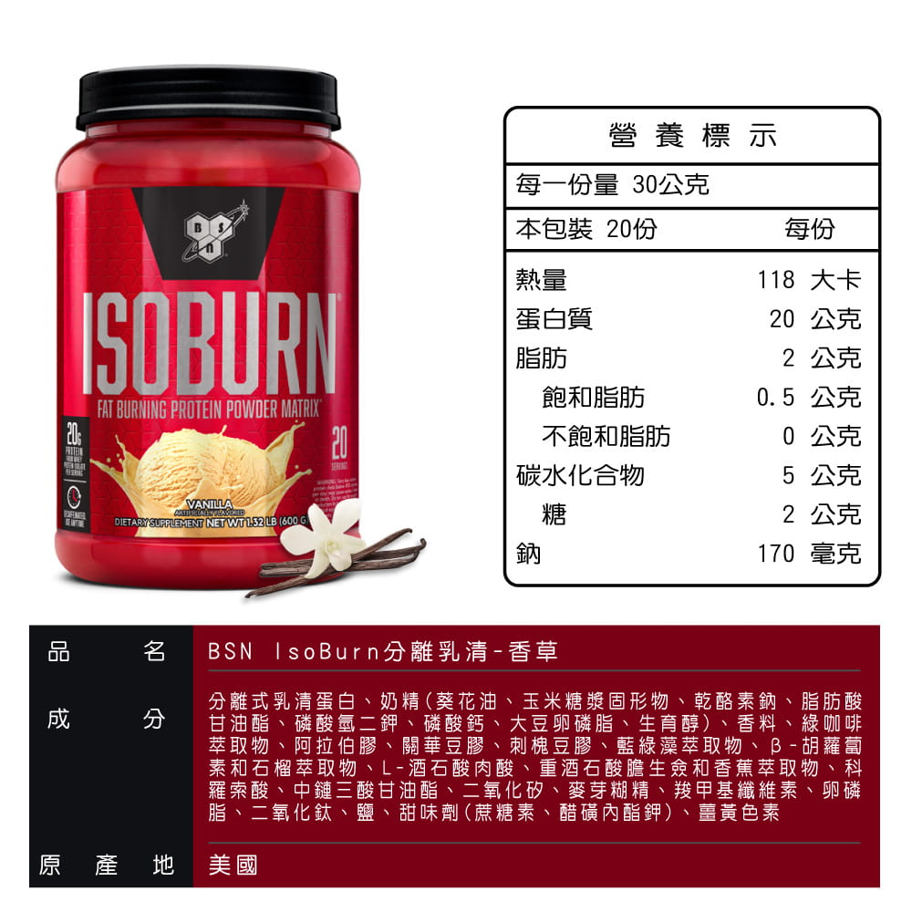 BSN ISOBURN 代謝活化分離乳清 1.32磅 7