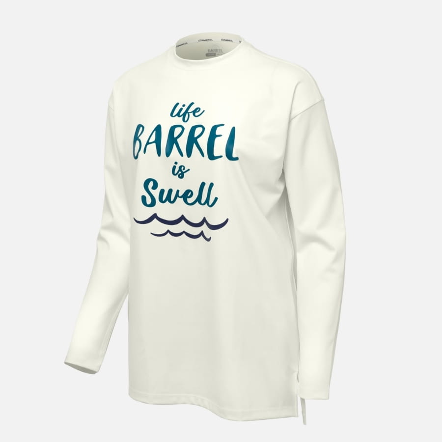 【BARREL】悠閒女款寬版長袖上衣 #IVORY 3