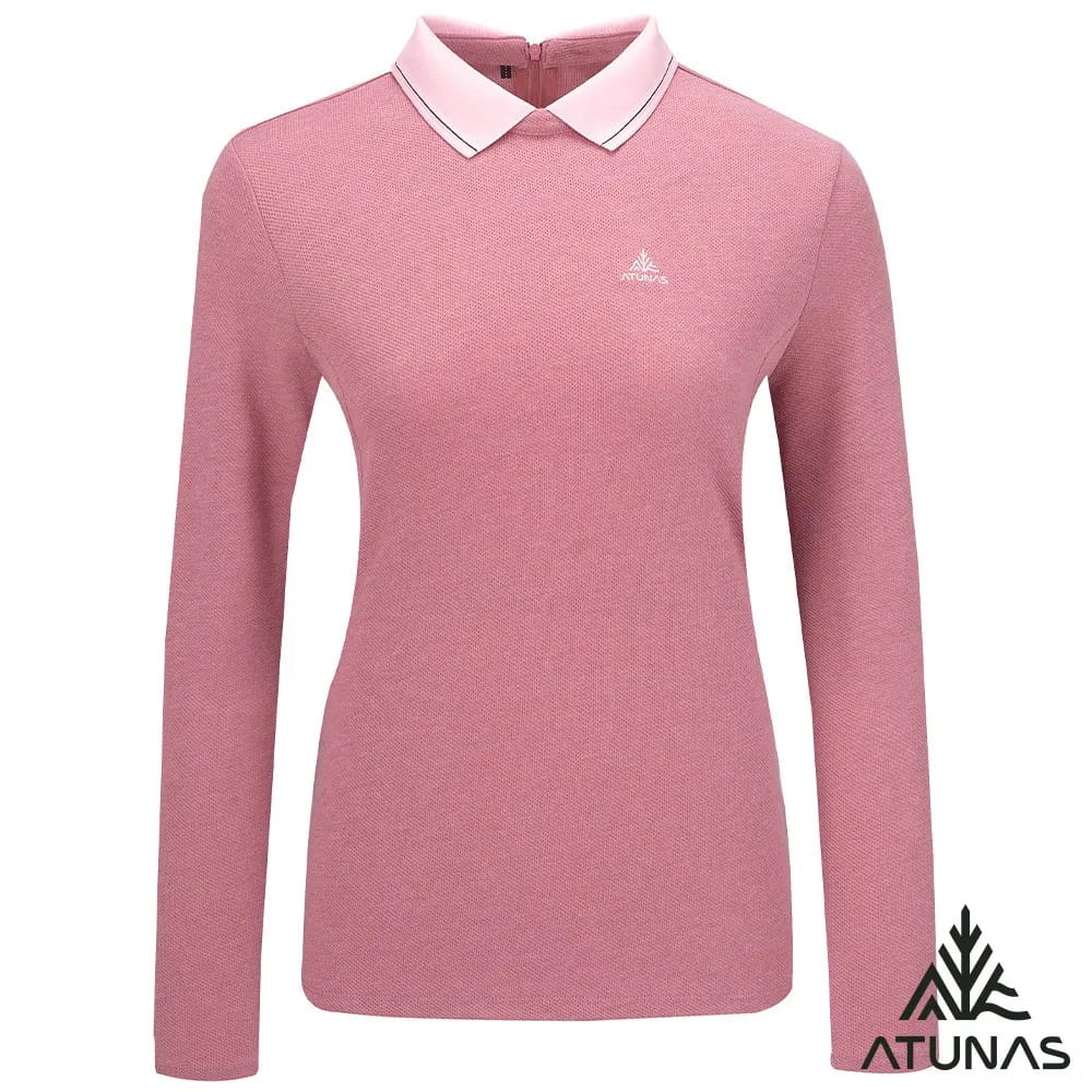 ATUNAS 歐都納女款羊毛長袖POLO衫A1PS2553W灰粉 0