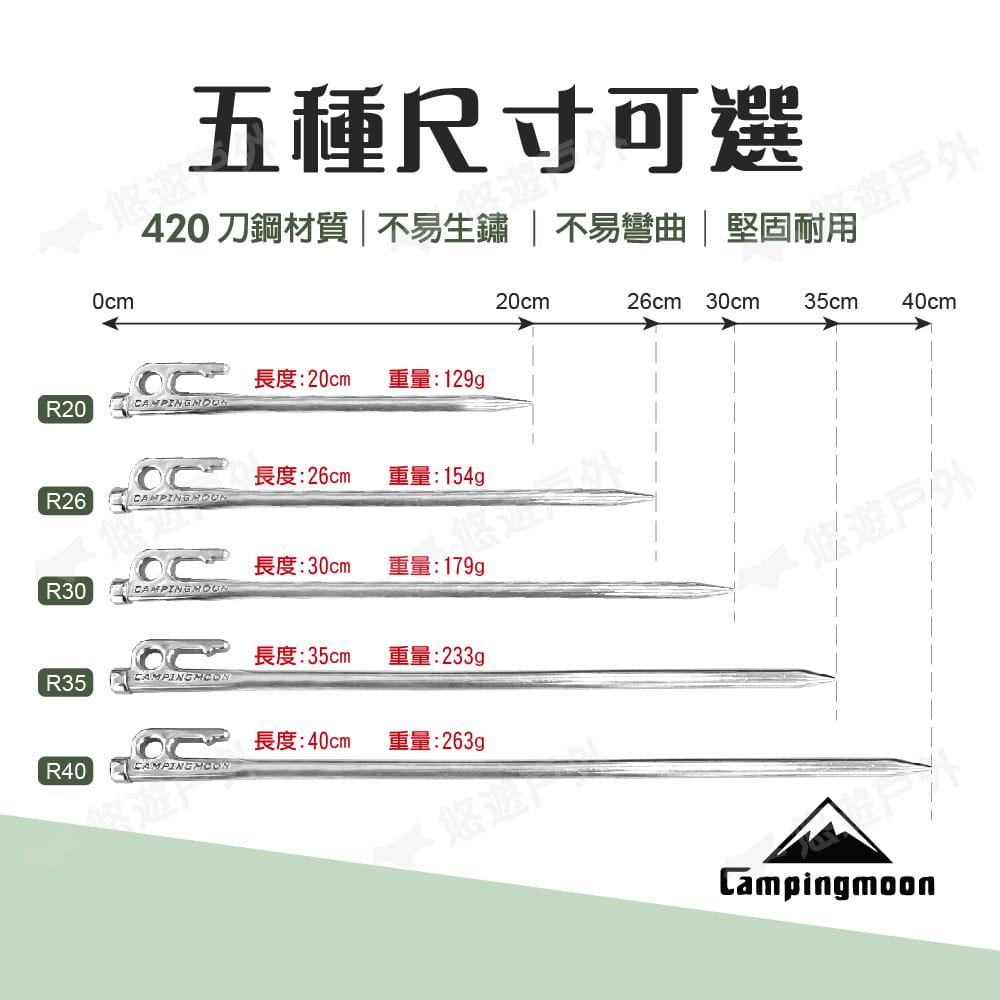 【柯曼】營釘 sus420不鏽鋼_26cm (悠遊戶外) 3