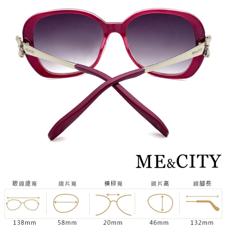 【ME&CITY】 典藏高貴蝴蝶結太陽眼鏡 抗UV (ME 120021 E323) 14