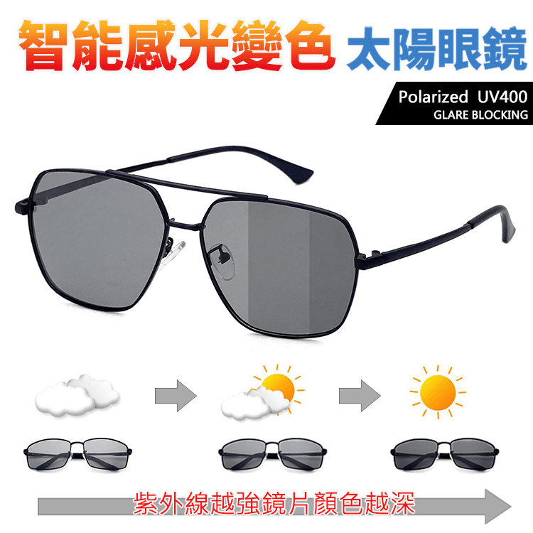 【suns】UV400智能感光變色偏光太陽眼鏡 飛行員墨鏡 抗UV 【23501】 0