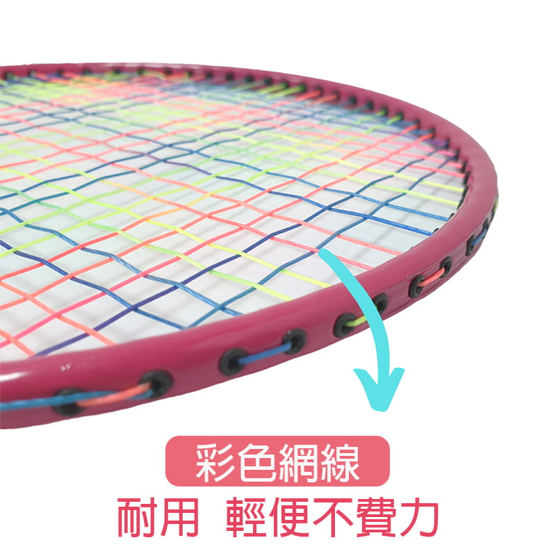 兒童羽毛球拍組(同色球拍2支+羽球6個) 運動 安全玩具 6