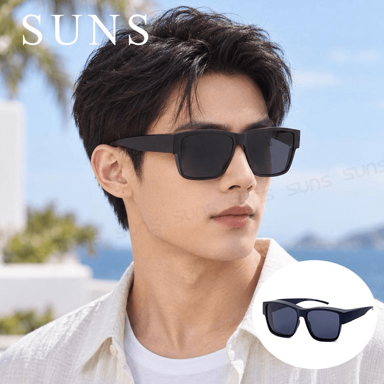 【suns】時尚大框太陽眼鏡 霧黑框 (可套鏡) 抗UV400 0