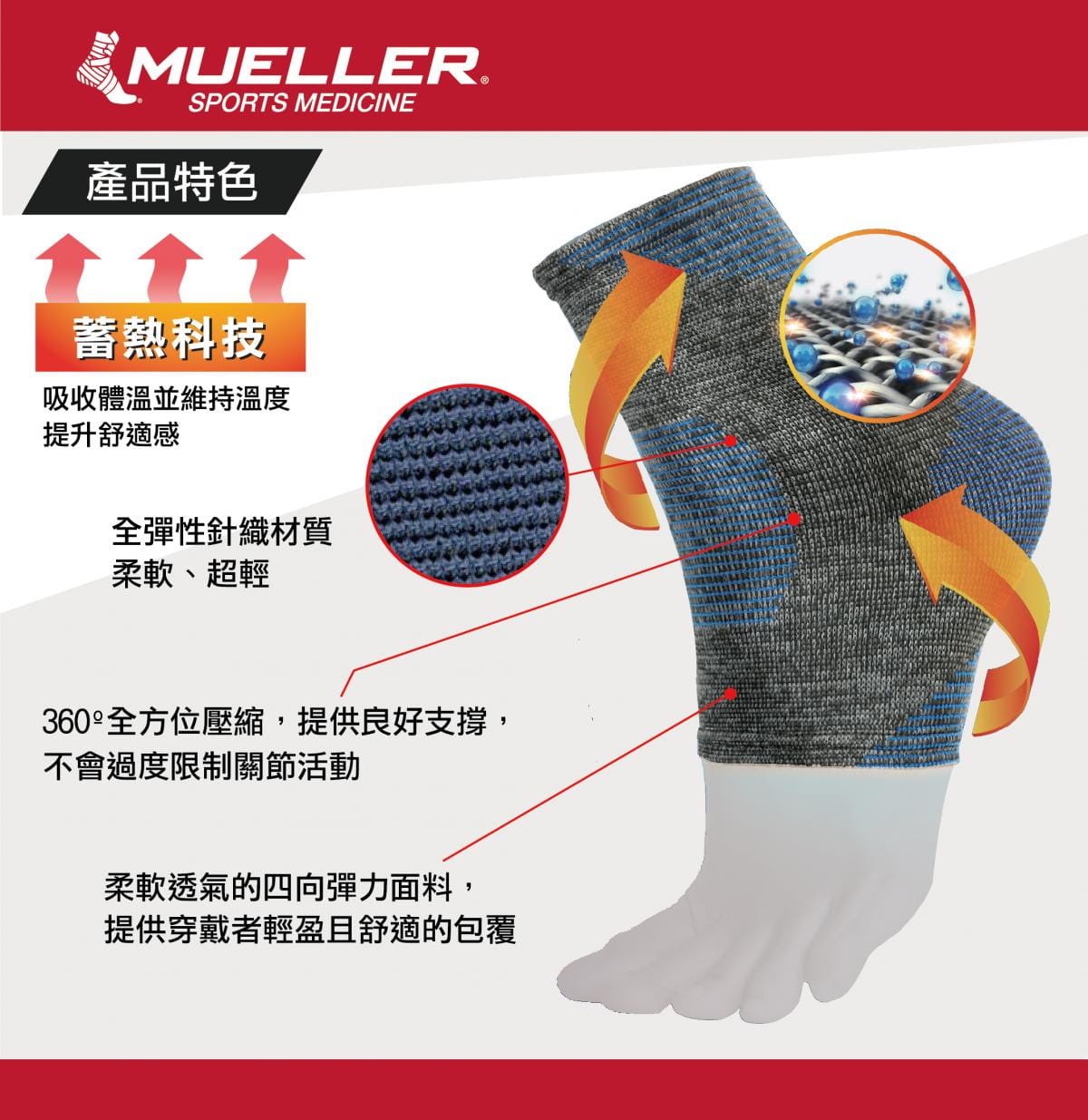 【Mueller】慕樂 FIR蓄熱科技踝關節護具 2
