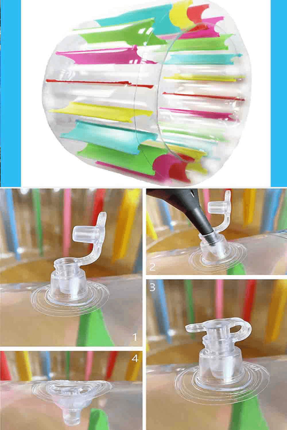 戶外充氣大滾筒 爬行彩虹滾輪 水上戲水互動 夏季游泳池戲水玩水 小號【SV61333】 4