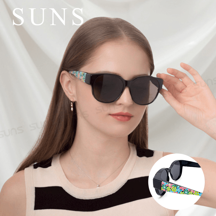 【suns】時尚花漾圓框偏光太陽眼鏡 抗UV400 (可套鏡) 0