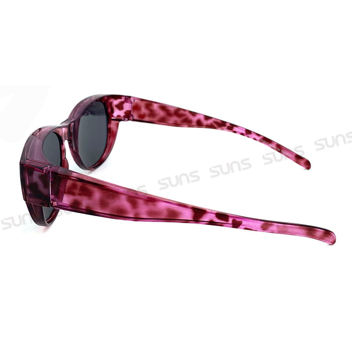 【suns】時尚豹紋紫紅偏光太陽眼鏡 抗UV400 (可套鏡) 7