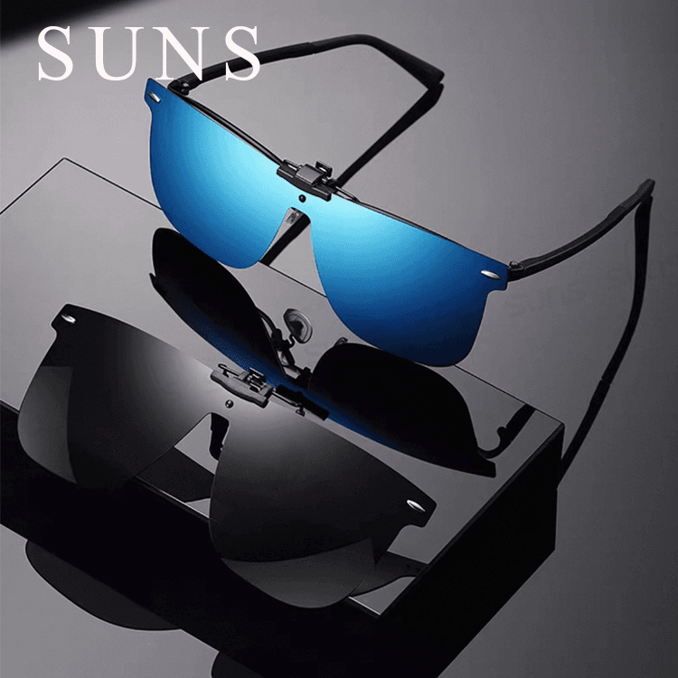 【suns】時尚大鏡面夾片 近視夾片墨鏡 抗UV400+抗藍光 可上翻 0