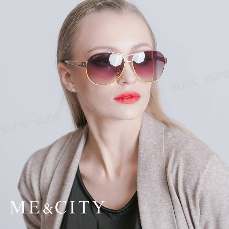【ME&CITY】 歐式簡約雙色太陽眼鏡 抗UV (ME 110006 A661) 1