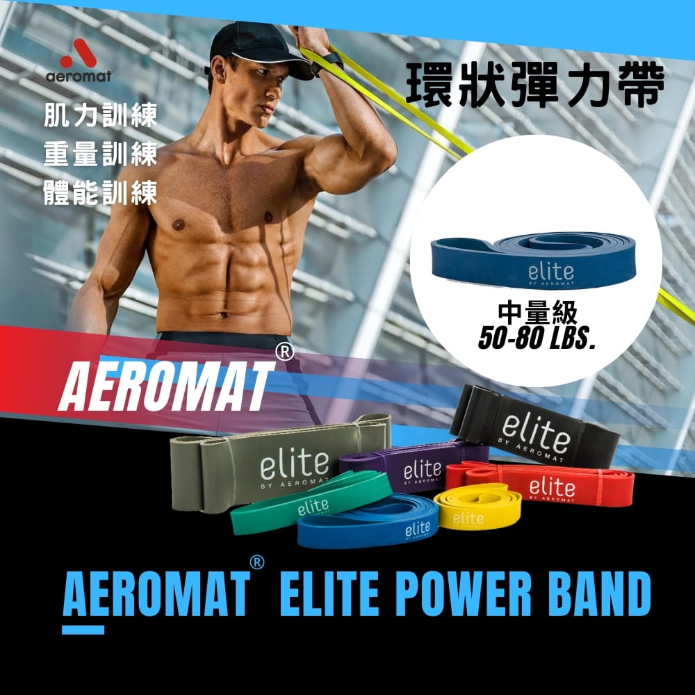 【美國AeroMat】環狀彈力帶-中量級50-80 0
